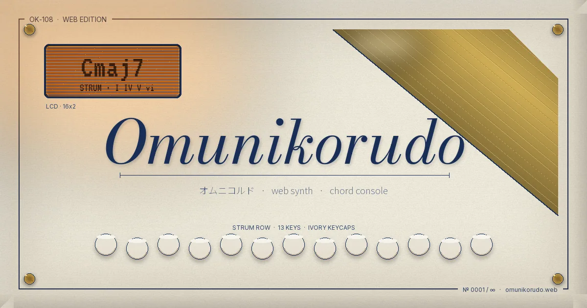 Omunikorudo: A browser recreation of the Suzuki Omnichord, faithful to the chord-row grammar