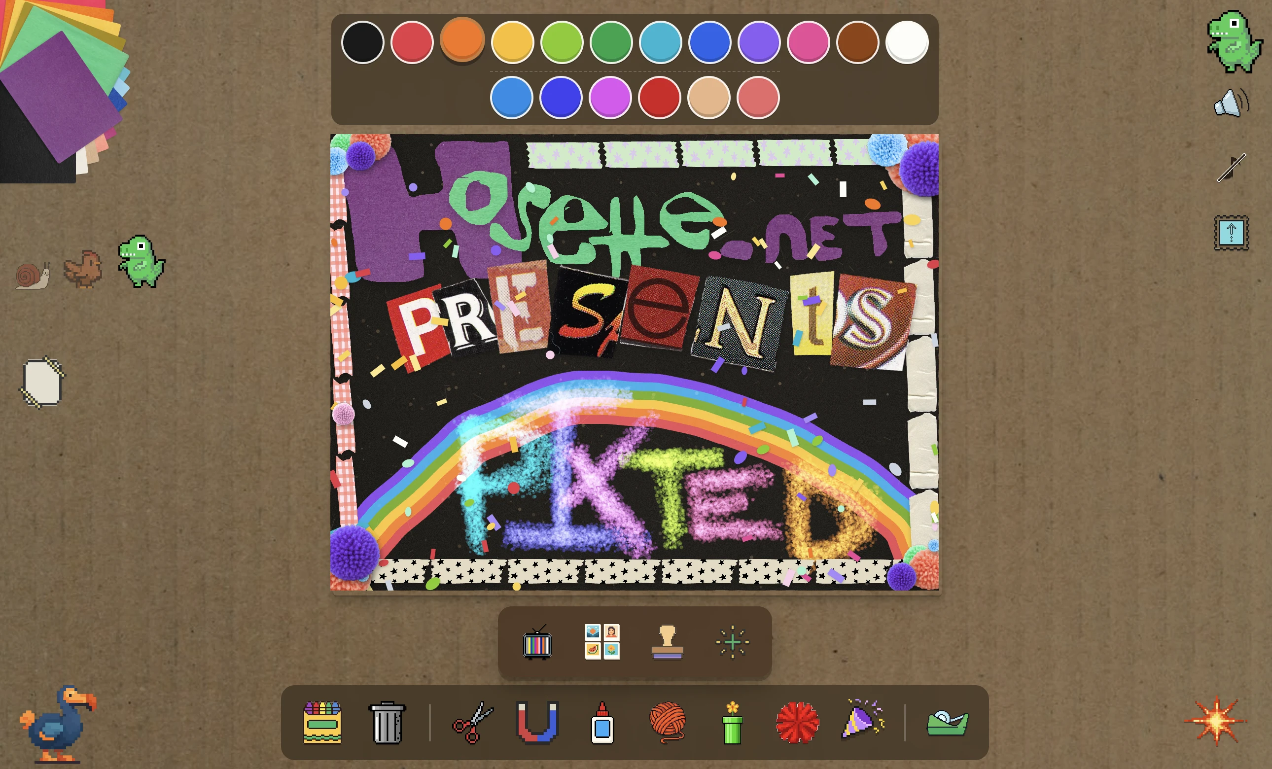 Pixted: A craft tool for my young nephew, named in his grammar